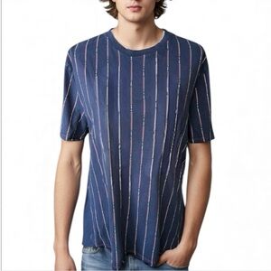 Tommy Hilfiger denim Blue Striped Shirt baseball casual streetwear unisex Y2K